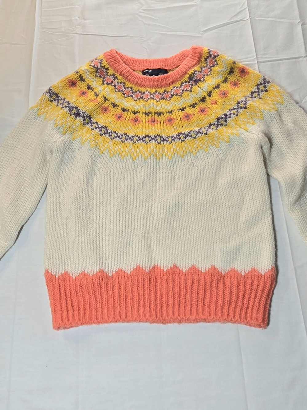 Gap Kids Fair Isle Sweater M 8 Wool Mohair Gray Multicolor Nordic
